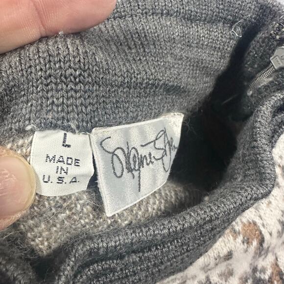 St. John Olive Cream Mock Neck Sweater Large - Picture 6 of 6